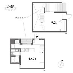 COLLAGE HOUSE 202 2階1LDKの間取り