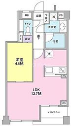 プラン赤羽 4階1LDKの間取り