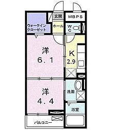 メゾン　ド　リッシュ 1階1DKの間取り
