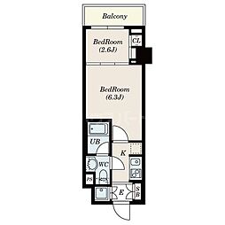 S-FORT中板橋 8階1DKの間取り