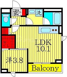 FINO442 2階1LDKの間取り