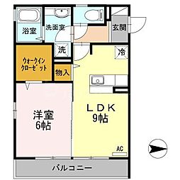 シェルハウス上中里　Ｃ 2階1LDKの間取り