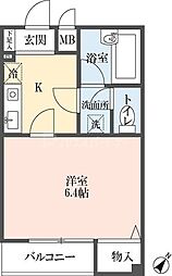 ロイヤルメゾン中丸 3階1Kの間取り