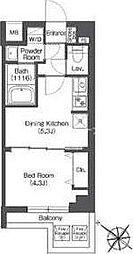 コンフォリア志村坂上 4階1DKの間取り