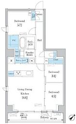 デュオフラッツ板橋大山 5階3LDKの間取り
