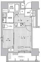 レジェンダリーガーデン赤羽ウェストビュー 11階1LDKの間取り