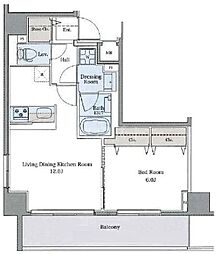ラグゼナ平和台 2階1LDKの間取り