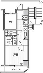 LUNIQ高島平 2階1Kの間取り