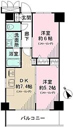 ニューハイム上板橋 9階2DKの間取り