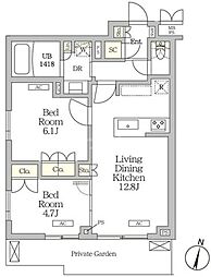 ミレーネ滝野川 2LDKの間取図画像