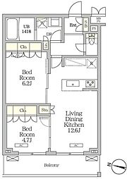 ミレーネ滝野川 2LDKの間取図画像