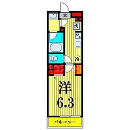 JR山手線 田端駅 徒歩13分の賃貸マンション 3階1Kの間取り