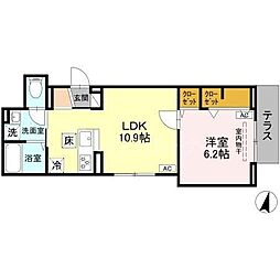 セレスティア上十条 1LDKの間取図画像