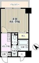 グロリア大洋 1Kの間取図画像