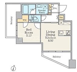 クレストコート中板橋 1LDKの間取図画像
