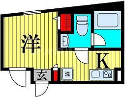 プラチナフォルム板橋本町I ワンルームの間取図画像
