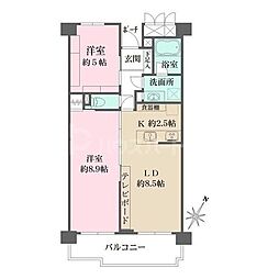 アーバンハイツ巣鴨A 2LDKの間取図画像