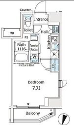 アイル王子ノルド 1Kの間取図画像