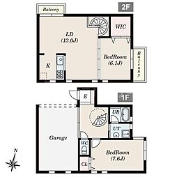 OnzeGarage 2LDKの間取図画像