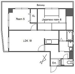 カメリアコート 2LDKの間取図画像
