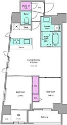 クレヴィアリグゼ西巣鴨 2LDKの間取図画像