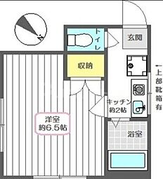 ホワイトウイング 1Kの間取図画像