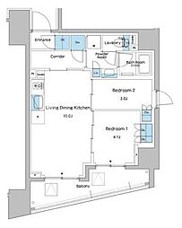 ルフォンプログレ志村坂上 2LDKの間取図画像