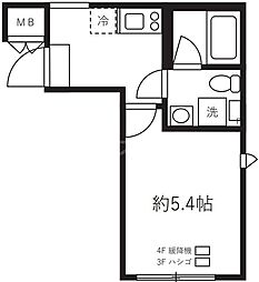 Ludens本蓮沼2 1Kの間取図画像
