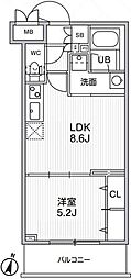 Alivis志村三丁目 1LDKの間取図画像