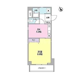 岡部マンション 1DKの間取図画像