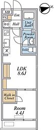 リブリ・志村三丁目 1LDKの間取図画像