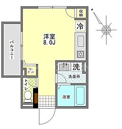 東屋アパートメント ワンルームの間取図画像