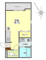 東屋アパートメント ワンルームの間取図画像