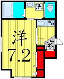 ヘーベルメゾン北綾瀬 1Kの間取図画像