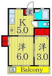 藤田ビル 2Kの間取図画像