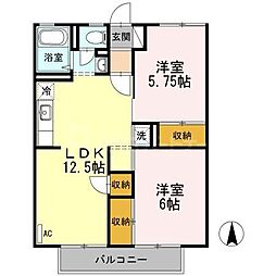 アーバンテラス 2LDKの間取図画像