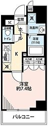 プレール・ドゥーク板橋舟渡 1Kの間取図画像