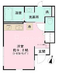 北区田端新町3丁目アパート ワンルームの間取図画像
