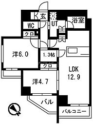 SAKURAAXIS中板橋 2SLDKの間取図画像