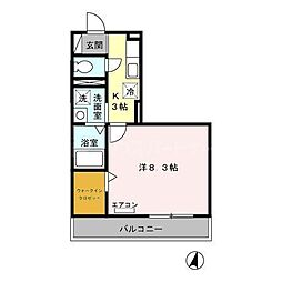 メゾンソフィア 1Kの間取図画像