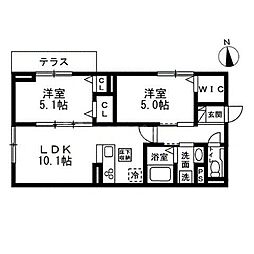 セレスティア豊玉南 2LDKの間取図画像