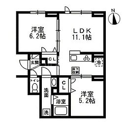 セレスティア豊玉南 2LDKの間取図画像