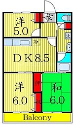 メゾンタカギ 3DKの間取図画像