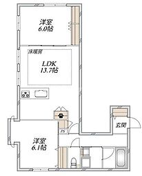 Aoto NANA 2LDKの間取図画像