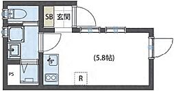 シエスタヴィラ上板橋サンドヴァレア ワンルームの間取図画像