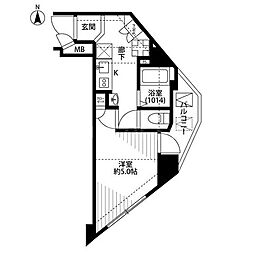プレール・ドゥーク豊島園 1Kの間取図画像