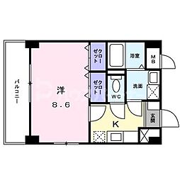 サンヒルズ 1Kの間取図画像