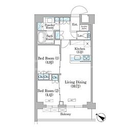 NIIYA平和台 2LDKの間取図画像