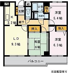 ベルソシア 3LDKの間取図画像