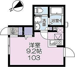 エスパーダ前野町 1Kの間取図画像